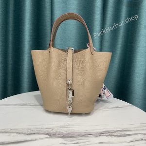 Hermès Picotin 18 Calfskin Embossed With Crocodile Pattern