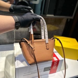 Fendi Dove-Coloured Leather Roll Mini Bag